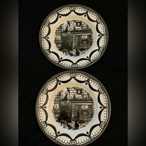 Halloween Royal Stafford Set Of (2) Plates.